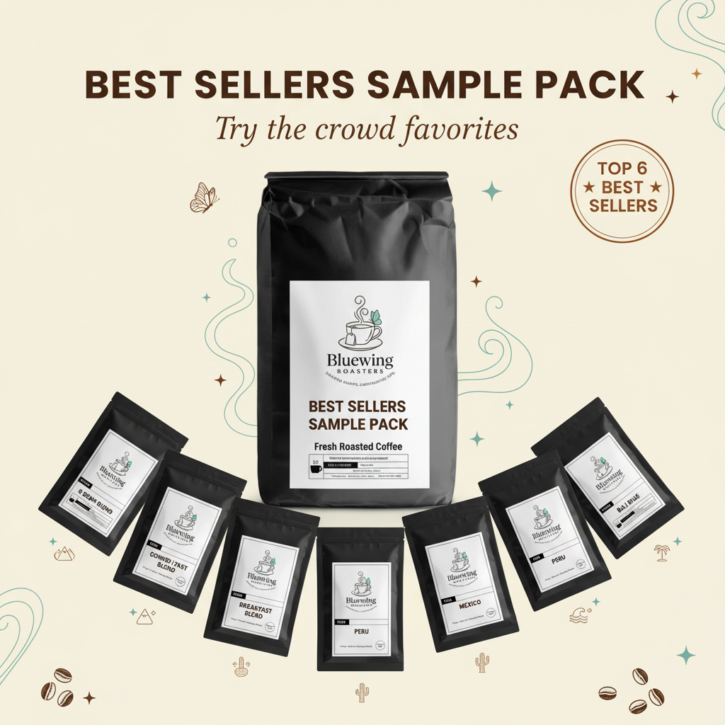 Best Sellers Sample Pack: 6Bean, Cowboy, Breakfast, Peru, Mexico, Bali